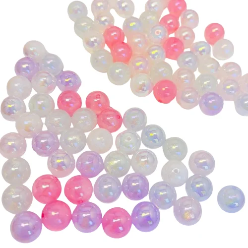 

Акриловые бусины с лазерным блеском — идеально подходят для изготовления бисера своими руками | 100шт/уп