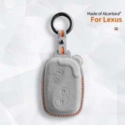 Alcantara Car Remote Key Case Cover Shell For Lexus GS430 ES350 GS350 LX570 IS350 RX350 IS250 4 Button Keychain Accessories