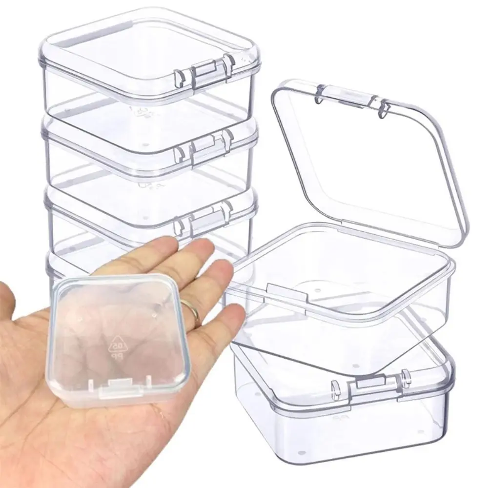 New PP Square Storage Box Dustproof Transparent Ring Storage Box Multi Sizes Earring Storage Container
