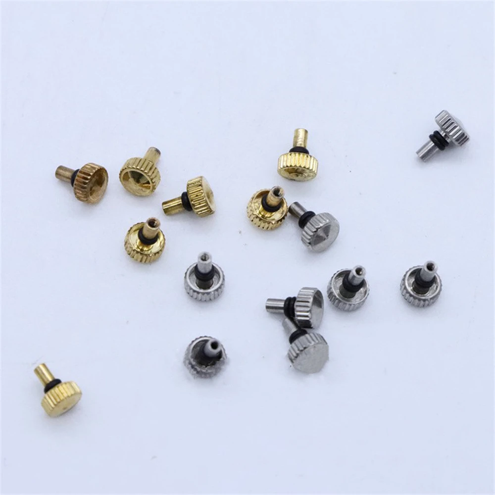 5pcs Golden/ Silver Watch Crown Replacement Flat Top Handle Watch Repair Parts for 46941 46943 Movement