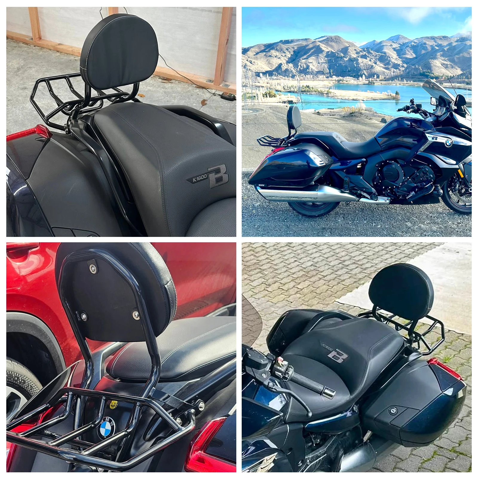 Fits For BMW K1600 B K1600 K1600B 2018-2026 Motorcycle Passenger Backrest With Luggage Rack Sissy Bar Backrest Support Shelves