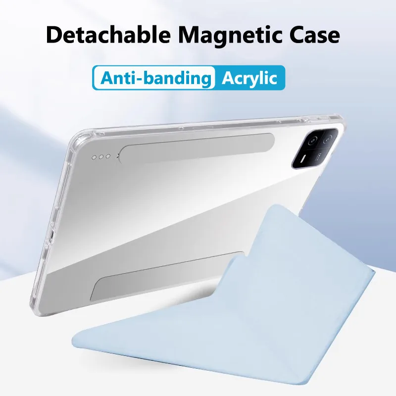 Smart Magnetic Cover with Clasp for XiaoMi 6 Pro 6 11inch 2023 for Xiaomi MI 5 5 Pro 11 Anti-banding Acrylic Clear Crystal Case