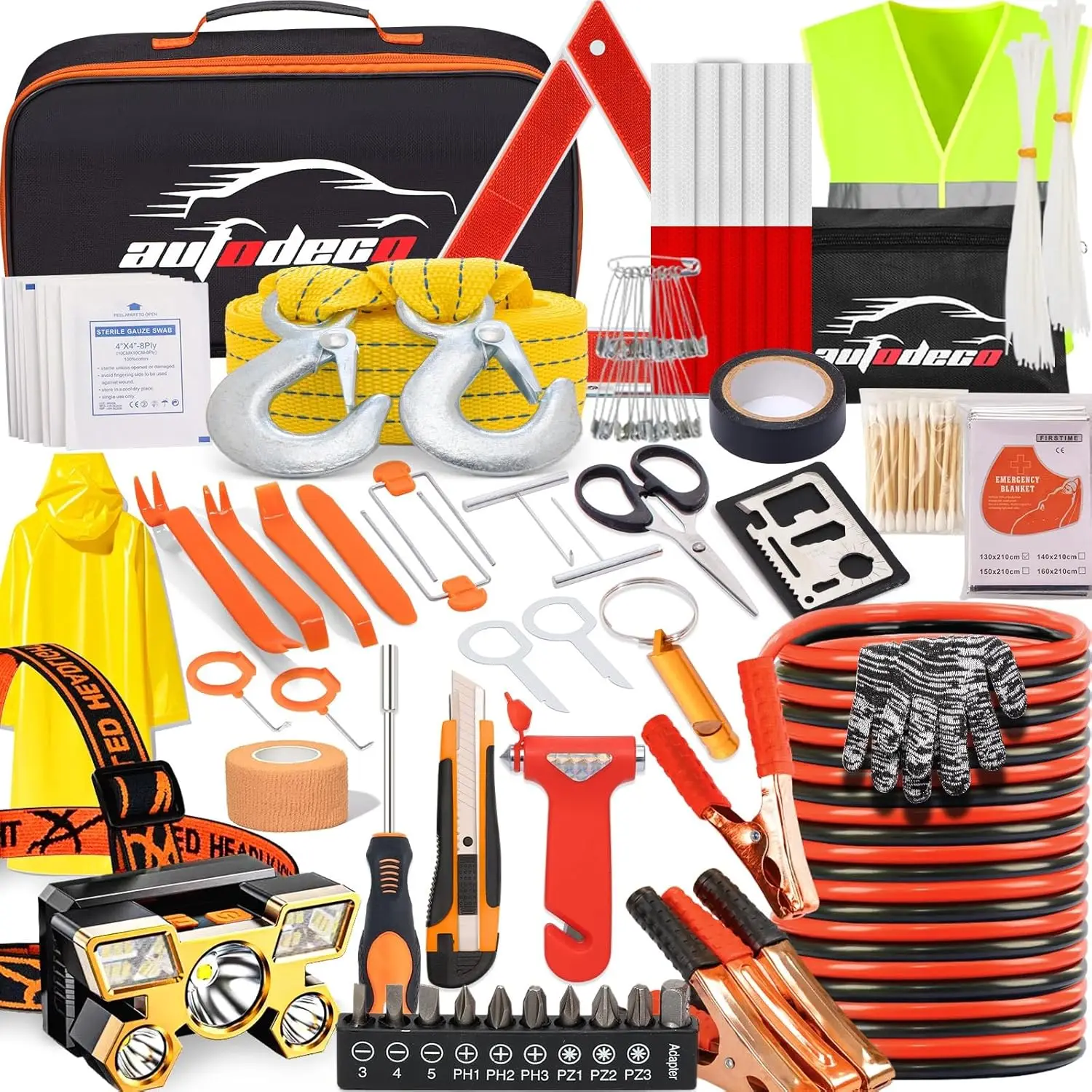 

126 шт. Придорожный аварийный автомобильный комплект с перемычками для безопасности транспортных средств и наружного автомобильного использования