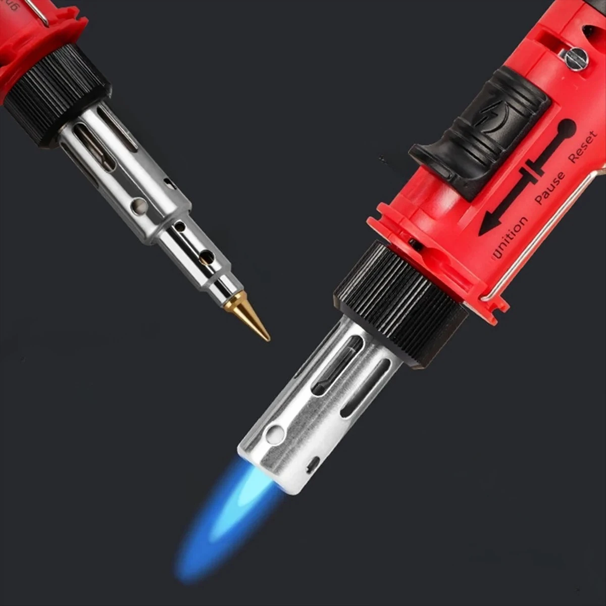 Cordless Gas Soldering Iron Heat Blower Torch Self-Ignite Instant Start Portable Adjustable Flame Control Welding Tools