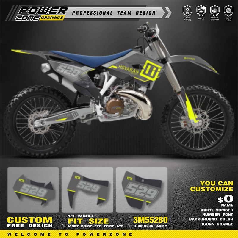 

PowerZone Custom Team Background Graphics Decals Stickers Kit For Husqvarna Decal 2014-2015 TC FC 2014-2016 TE FE 125-450CC 44