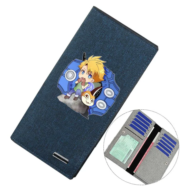 Teenagers Canvas Cartoon Long wallet Money Cards Bags Kids Coin Bag Short Purse for anime   Digimon Adventure  Long wallet