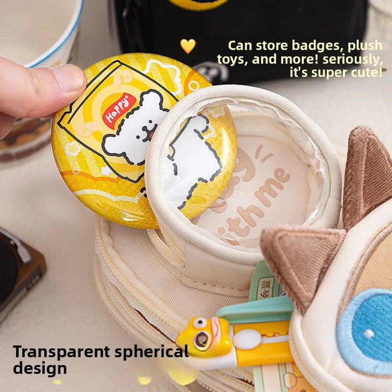Cute cat backpack pencil case - portable stationery bag, elementary school pencil box, multifunctional pencil pouch