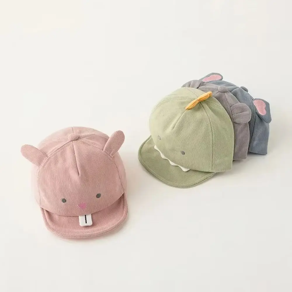 

Cute Animal Baby Baseball Hat Solid Color Soft Brim Cartoon Infant Peaked Cap Comfortable Adjustable Kids Sun Hats Boys