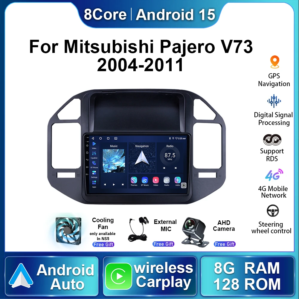 

Автомобильный радиоприемник Android15 для Mitsubishi Pajero 3 V73 V70 2004 2005-2011, мультимедийный плеер, стерео, авто беспроводной Carplay, навигация, GPS