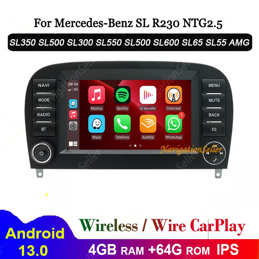 

VIGOHI Android Autoradio For Mercedes-Benz SL R230 SL350 SL500 SL55 SL600 SL65 NTG2.5 Touch Screen Gps Car Stereo Head Unit Gps