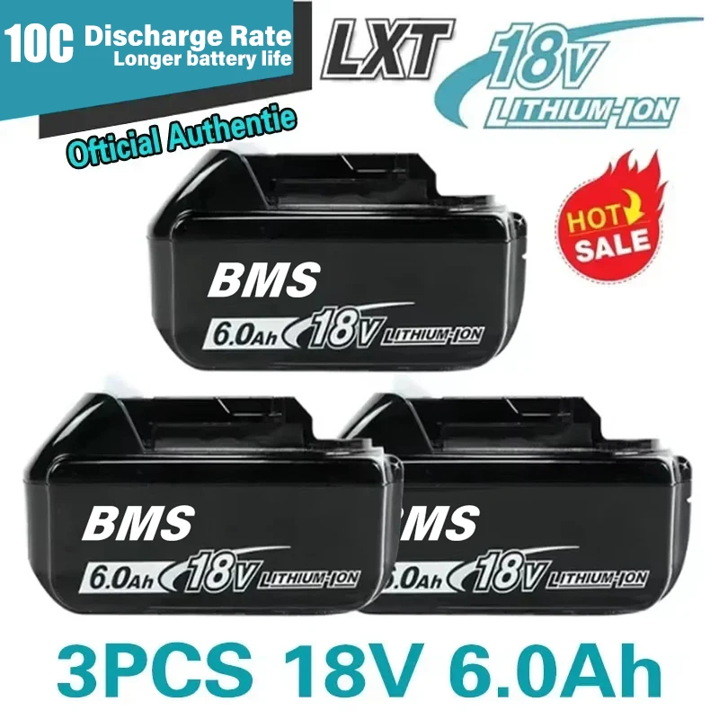 Batterie et chargeur Makita d'origine, outil électrique de remplacement, 18V, 6,0 Ah, BL1860, BL1850B, BL1850, BL1840, BL1830