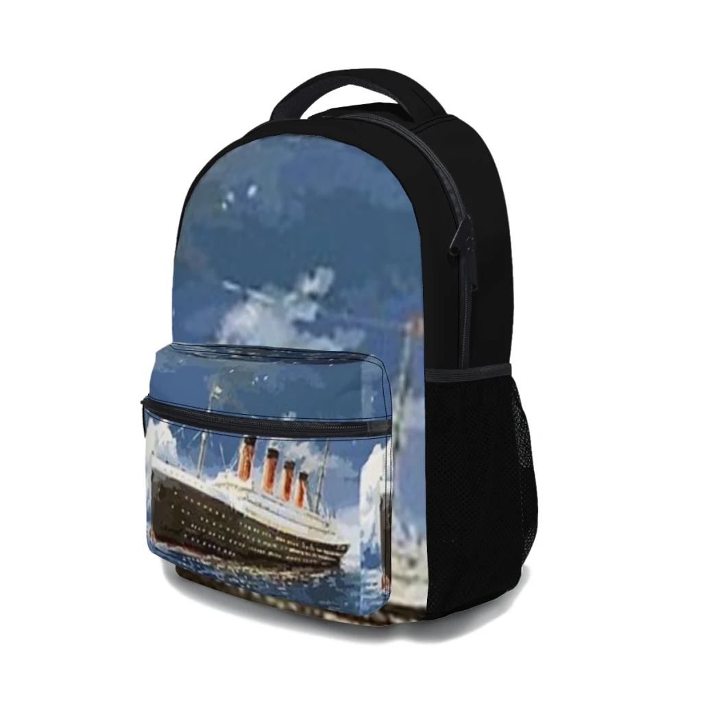 Titanic-mochila escolar de gran capacidad para niñas, mochila de estudiante de secundaria de dibujos animados, 17 pulgadas