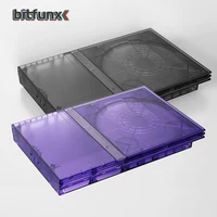 Bitfunx Funda de repuesto translúcida negra y morada para consola de juegos PS2 Slim