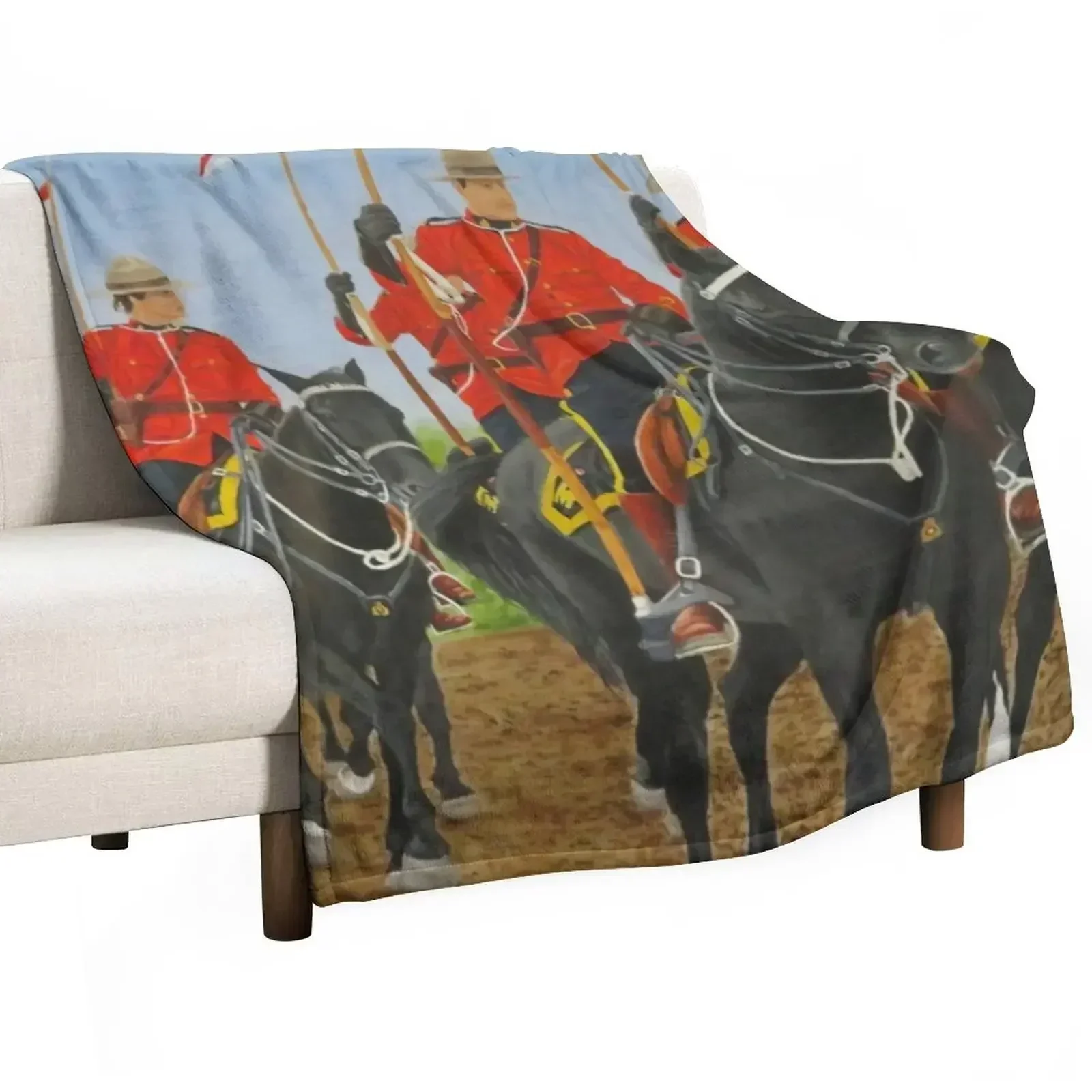 RCMP Musical Ride Throw Blanket Nap Sofa Bed linens Blankets