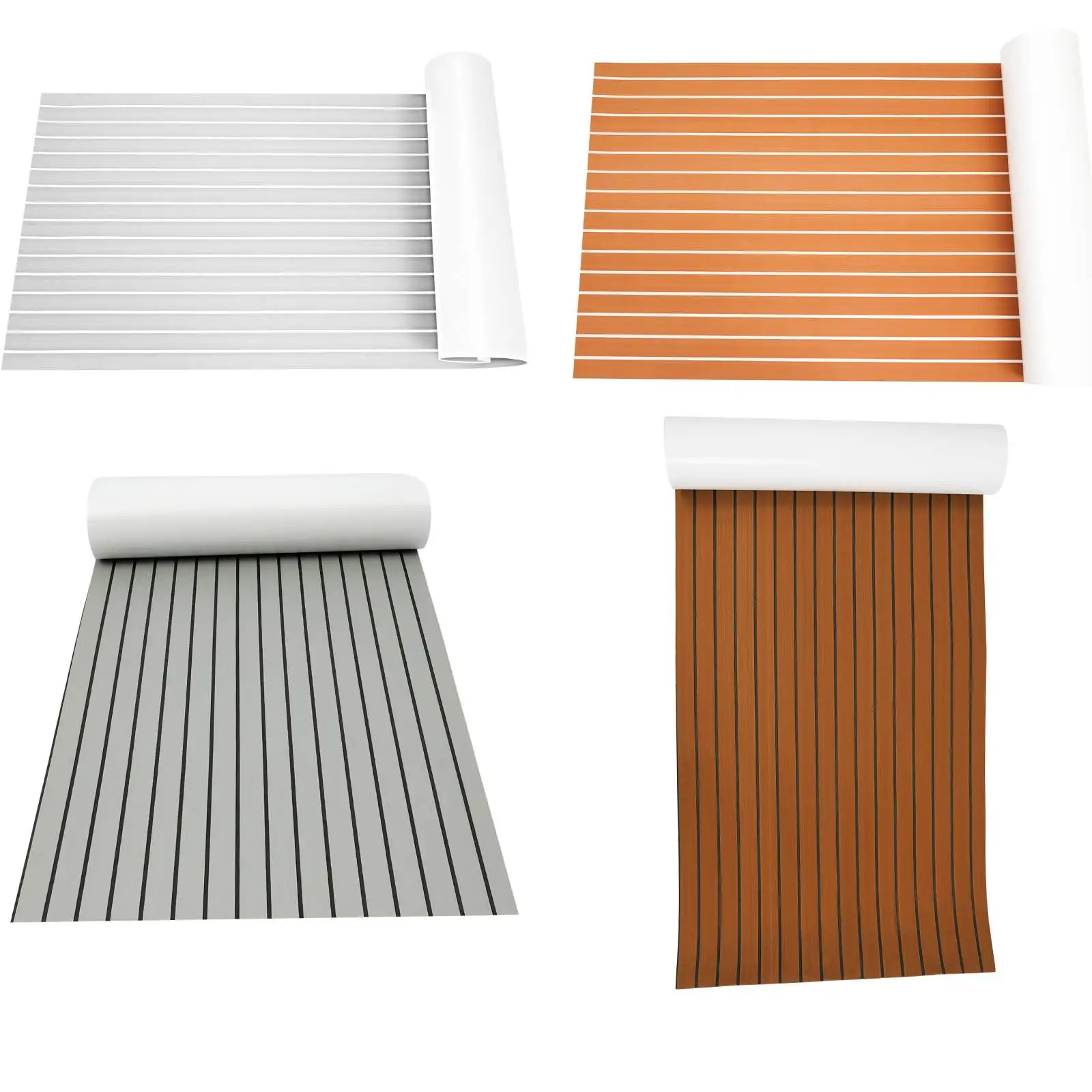 Selbstklebende EVA-Schaumstoff-Bodenmatte 90x240cm, Teak-Imitat, Wasserdichtes Bootsdeck, Wohnmobil-Bodenbelag, 6mm Dick für Marine, Wohnwagen, Zuhause, Fitnessraum