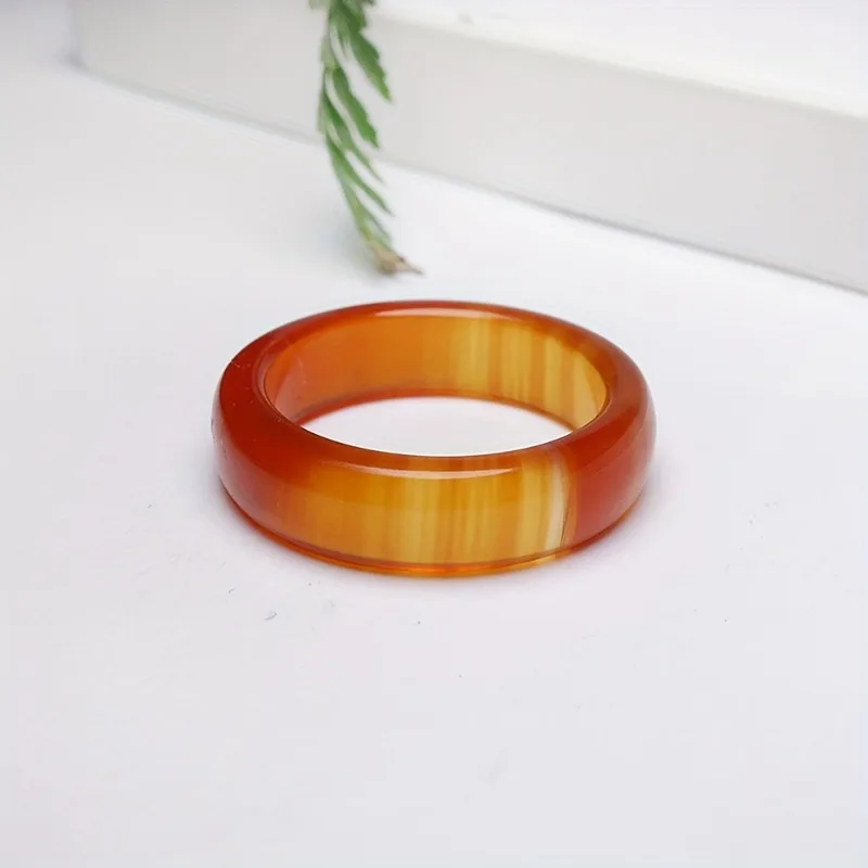 

Новое кольцо из агата цвета оранжево-красный, модное, простое и универсальное украшение