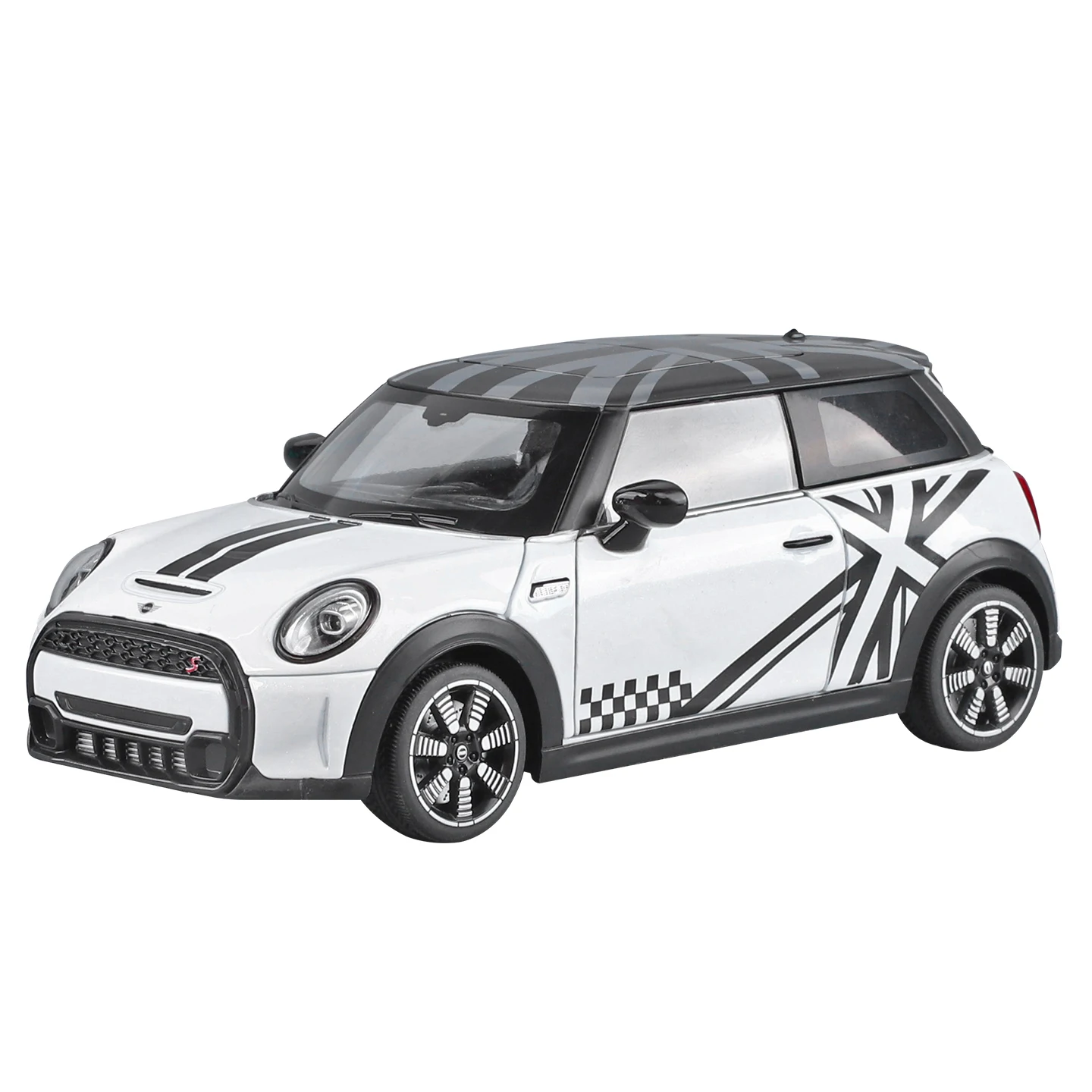 Simuliertes 1/24 Metall-Druckguss-MINI COOPER S Automodell, klassisches Retro-Spielzeug, Ornamente, Sammlerstücke, Geschenke für die Feiertage.