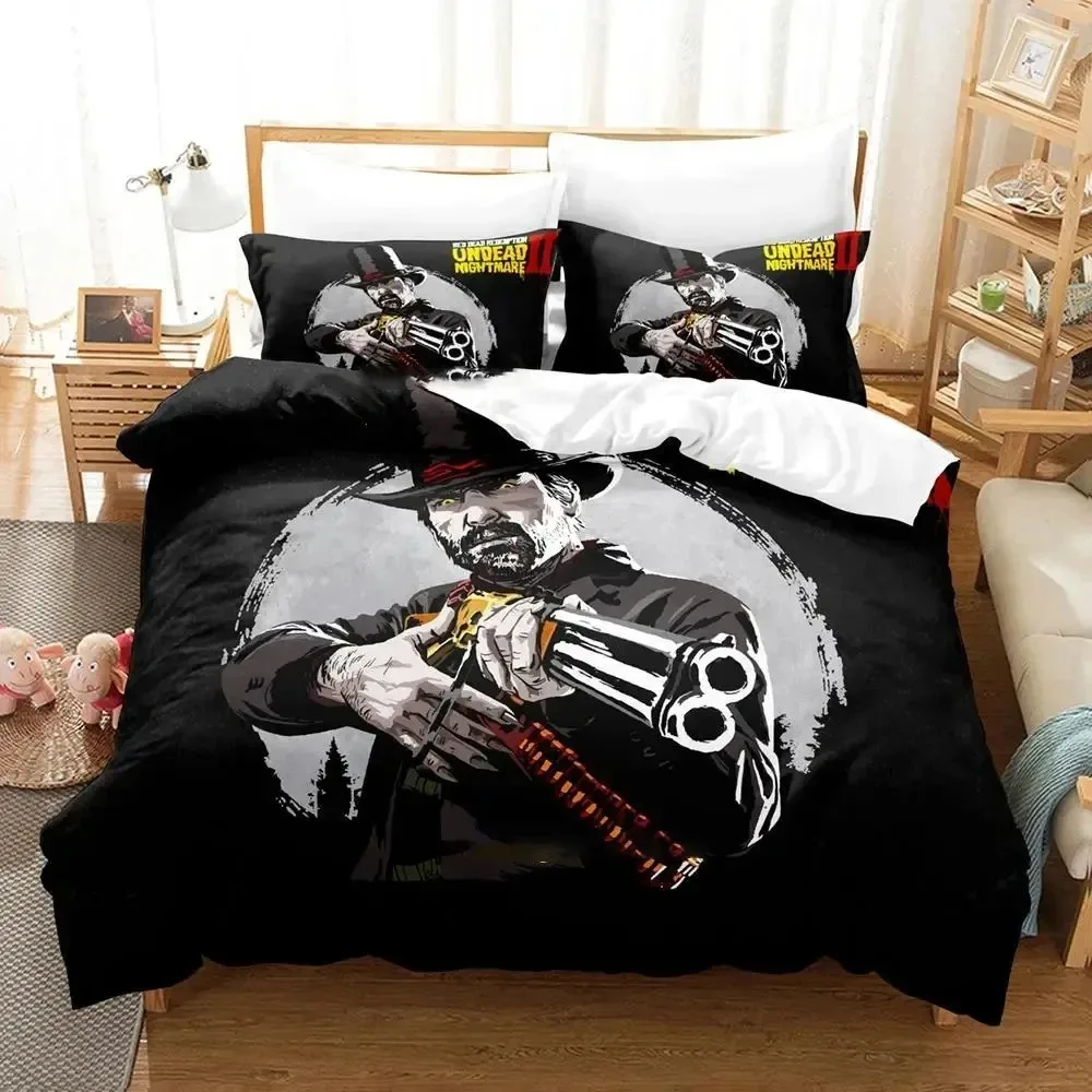 Undead Nightmare Red Dead Redemption Bedding Set Duvet Cover Bed Set Quilt Cover Pillowcase Comforter King Queen Size Boys Adult