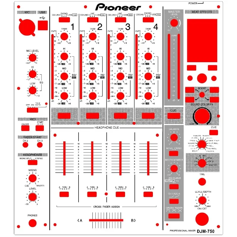 

Panel Pioneer DJM750 Mixer Panel Self-Adhesive Film(!Excluding Machines, Do Not Purchase Without Machines )