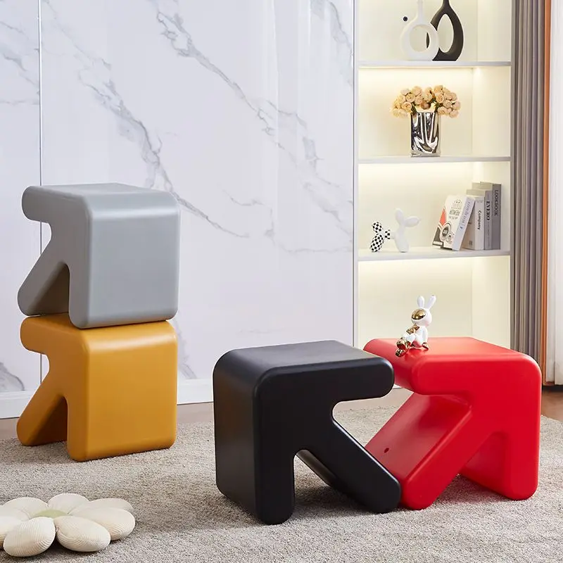 Nordic Small Stool Household Bench Creative Arrow Thickened Plastic Fitting Room Door Internet Celebrity Shoe Changing Low Stool