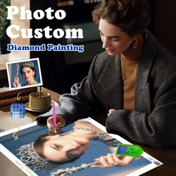 GATYZTORY Photo Custom Diamond Painting 5D Cross Stitch Rhinestone Full Square Drill Full Round Drill Diy Kit  Diamond Art  Gift