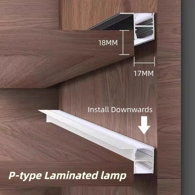 

Up Down Glowing Aluminum Profile Embedded Led Cabinet Light Bookcase Wardrobe Showcase Linear Hard Bar Strip Light