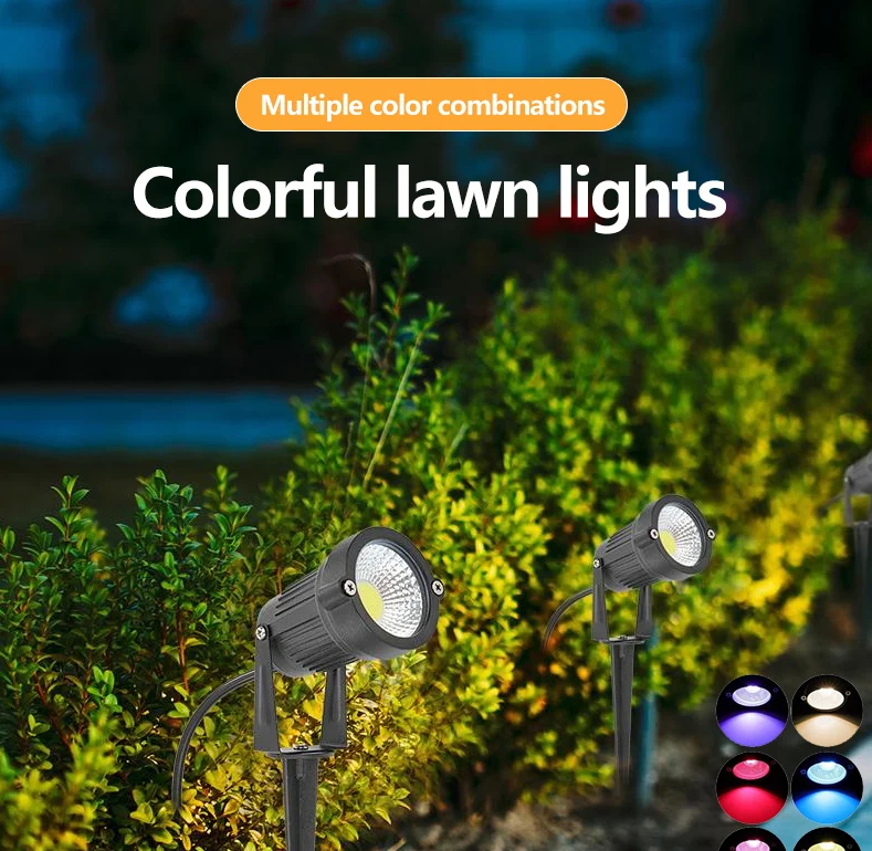 Rvb RC passerelle disque chemin lumière extérieure jardin paysage projecteur étanche Mini Diode électroluminescente pelouse sol projecteur