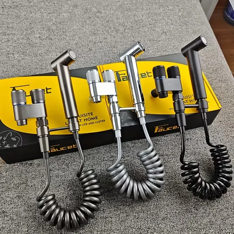 

Double control angle valve with one inlet and two outlets, new booster spray gun includes a 2-meter telescopic hose,