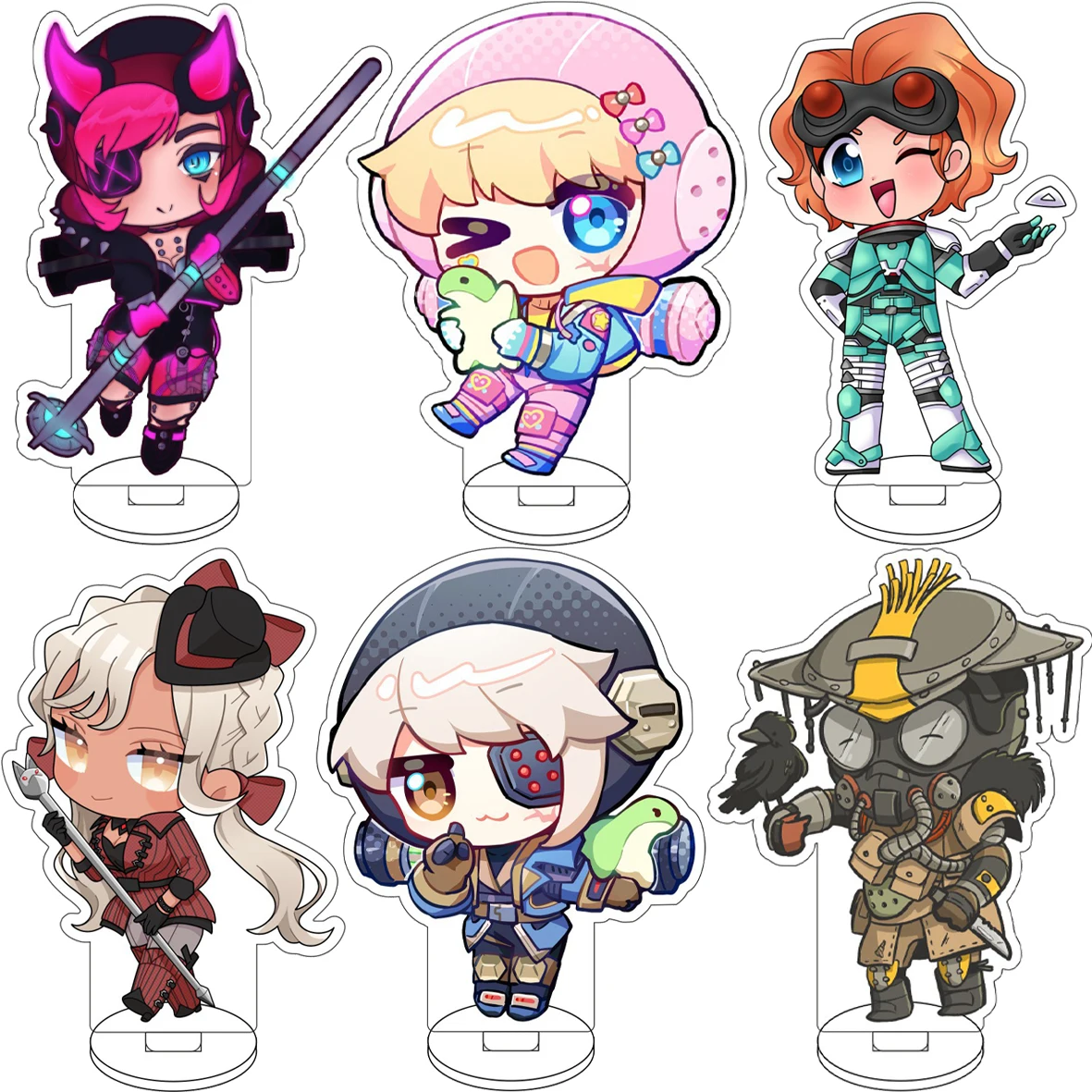 Figura Acrílica de 10CM de los Personajes del Juego de Anime Apex Legends: Bloodhound, Gibraltar, Pathfinder, Wattson, Octane, Loba, Adornos Bonitos, Regalos