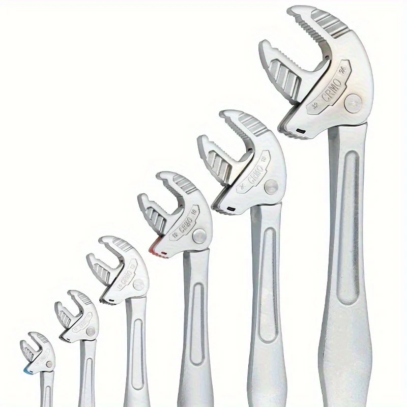 Heavy-Duty Industrial Crab Claw Wrench - Self-Adusting Ratchet with Wide Jaw (Up to 80mm), One-Hand Operation, 2000Nm Torque