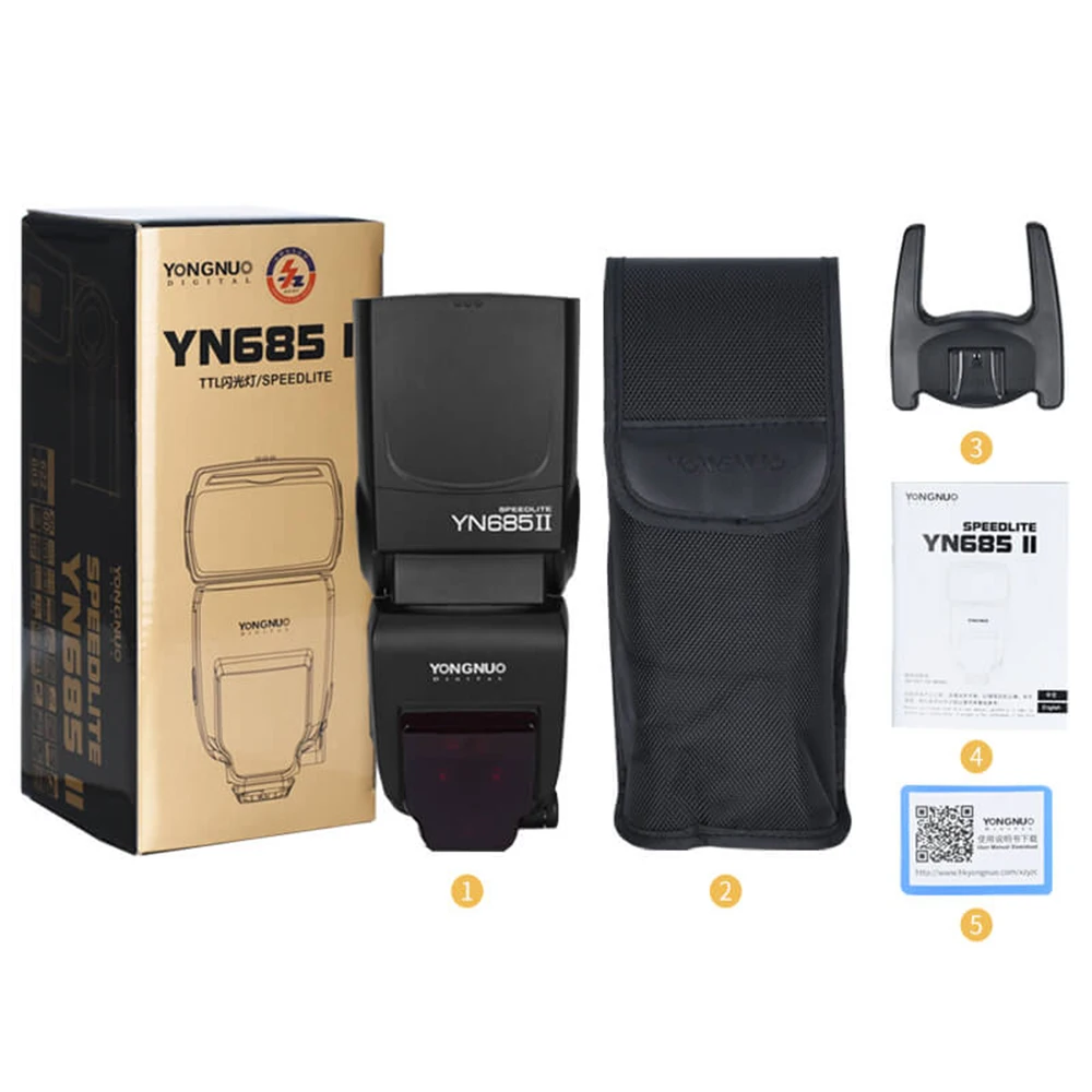 Yongnuo yn685 ii ttl hss speedlite 2.4g gn60 sem fio 1/8000s flash yn685c ii para canon 5div 5dii 5dii 650d 6d 7dii YN622C-TX