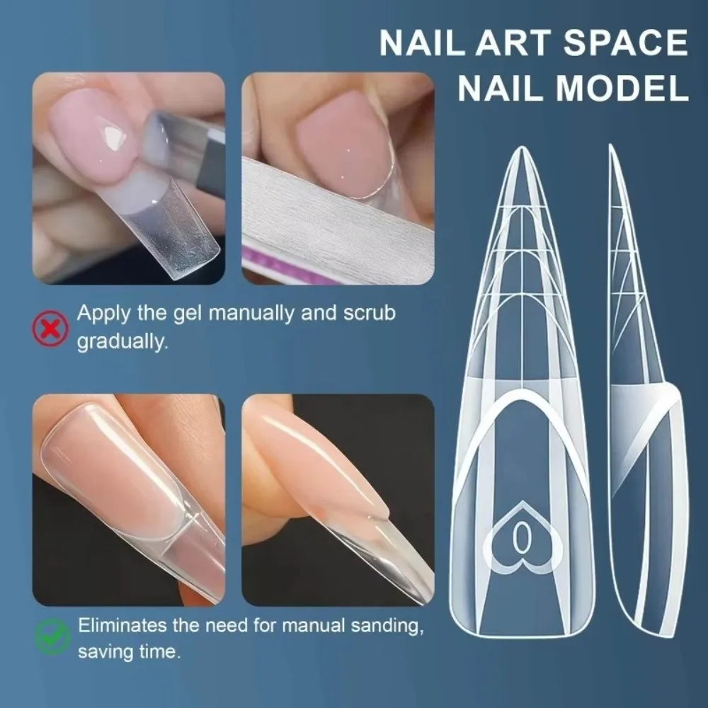 150PCS Ultra Short Space Nail Dual Forms No Trace Thin Seamless Acrylic Extension Nail Forms 15 Sizes Manicure Tool