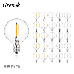 Bombillas Led de repuesto para cadena de luz, 25 piezas, G40, Vintage, 1W, E12, 220V, ecuvalente, 5W, incandescentes, decorativas