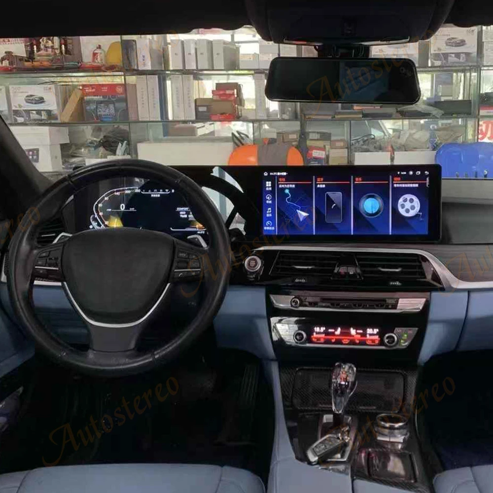 25 Inch Dual Screen Odometer Carplay Android 15 For BMW 5 Series F10 F11 F18 2009-2017 Car Multimedia Player Car GPS Navigation