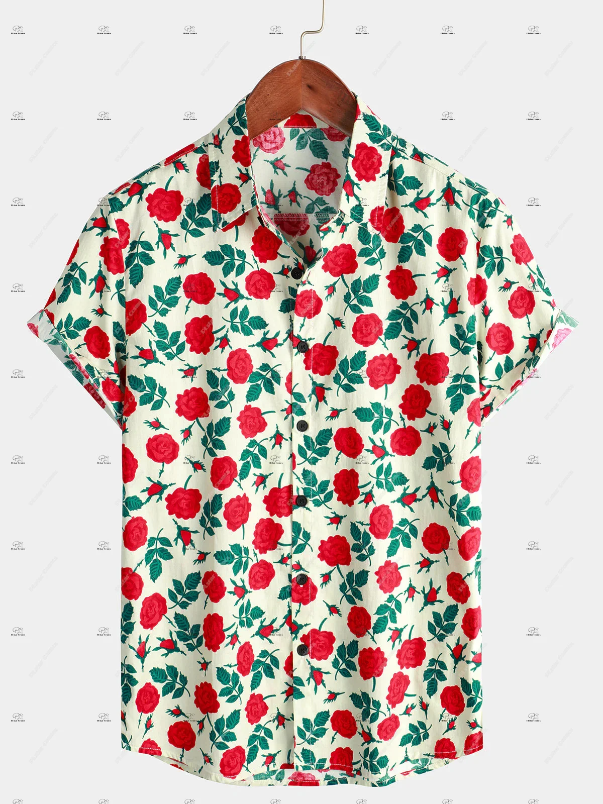 Vintage Hawaiian Floral Shirt - NewFashion 花柄トロピカルグラフィックタトゥーヴィンテージ 3D プリント原宿ユニセックス夏ハワイアンシャツストリートウェアビーチ半袖 Q