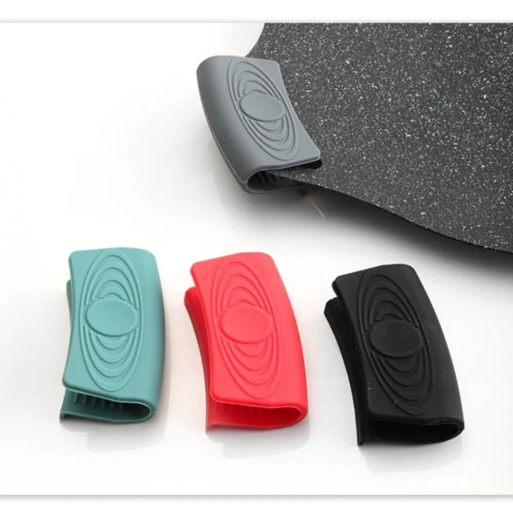 1Pair Universal Size Silicone Pot Ear Cover Heat‑insulated Flexible Silicone Pot Handle Grip Hand‑shield Design
