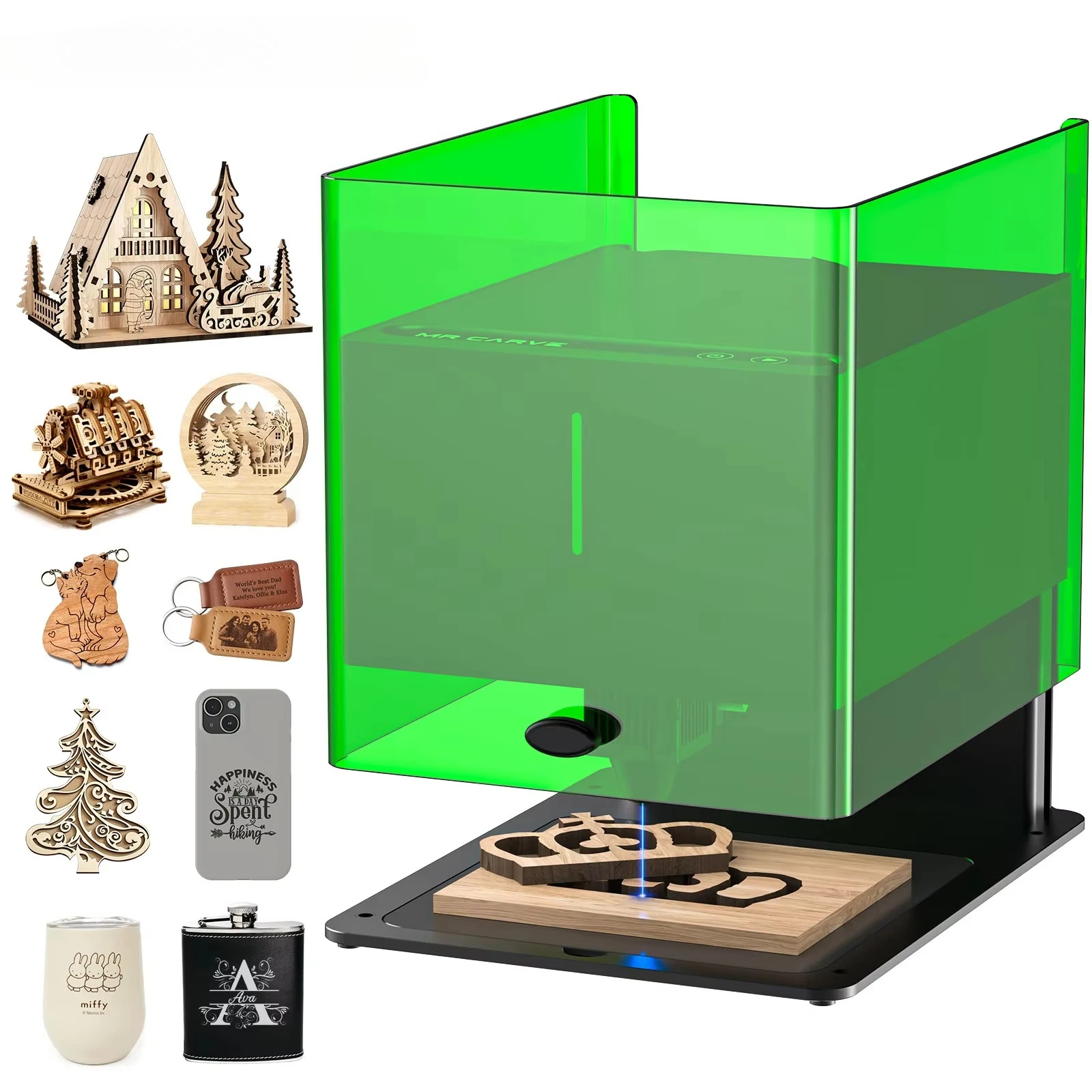 

MR.CARVE V1 Laser Engraving Machine 5/10W New Arrival Portable Full Cover Laser Engraver Wood Leather Plastic Stainless Steel