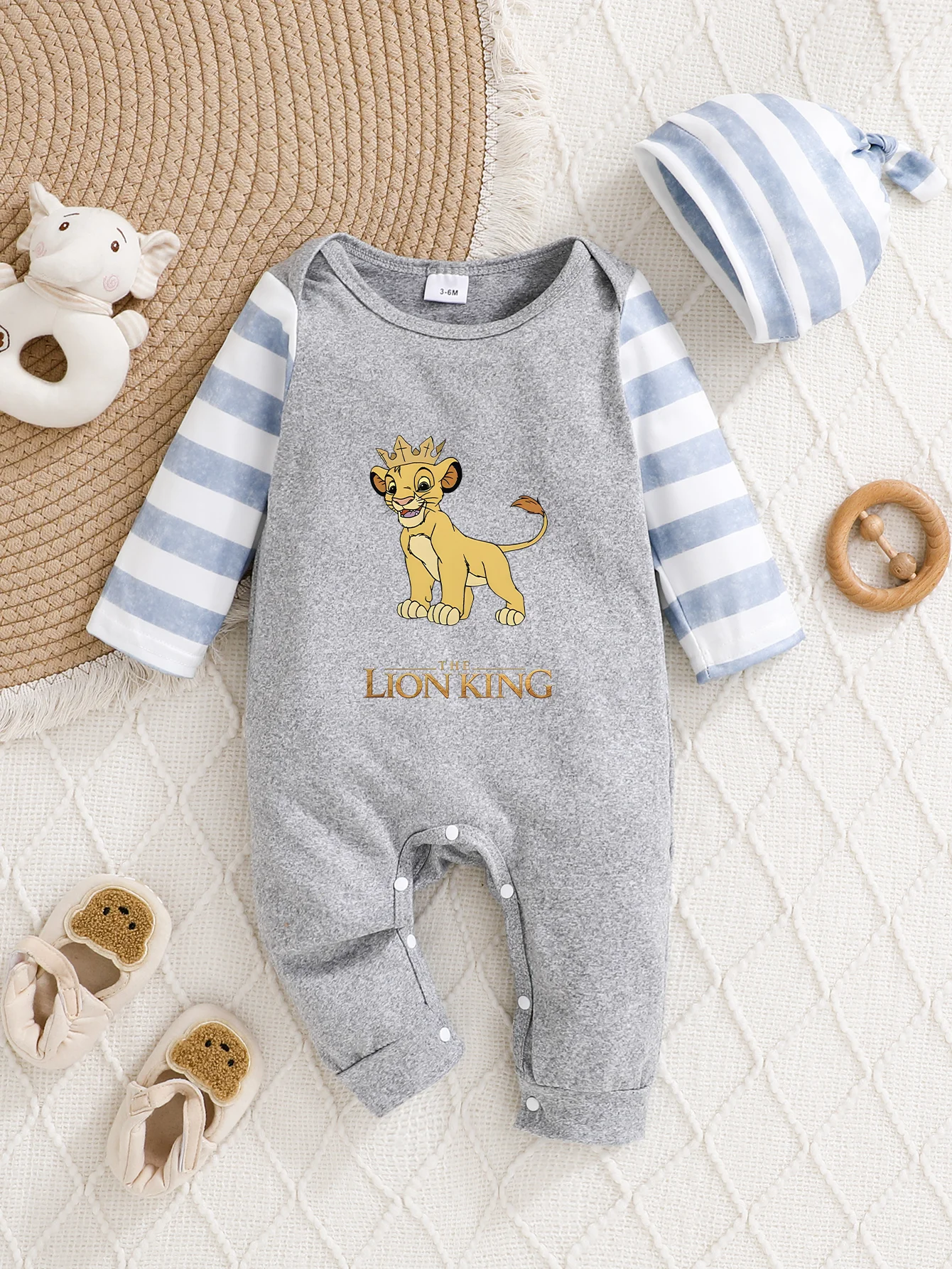 

【Официально авторизованный】 Комбинезон с капюшоном Disney King Lion | Классический тематический стиль Симбы