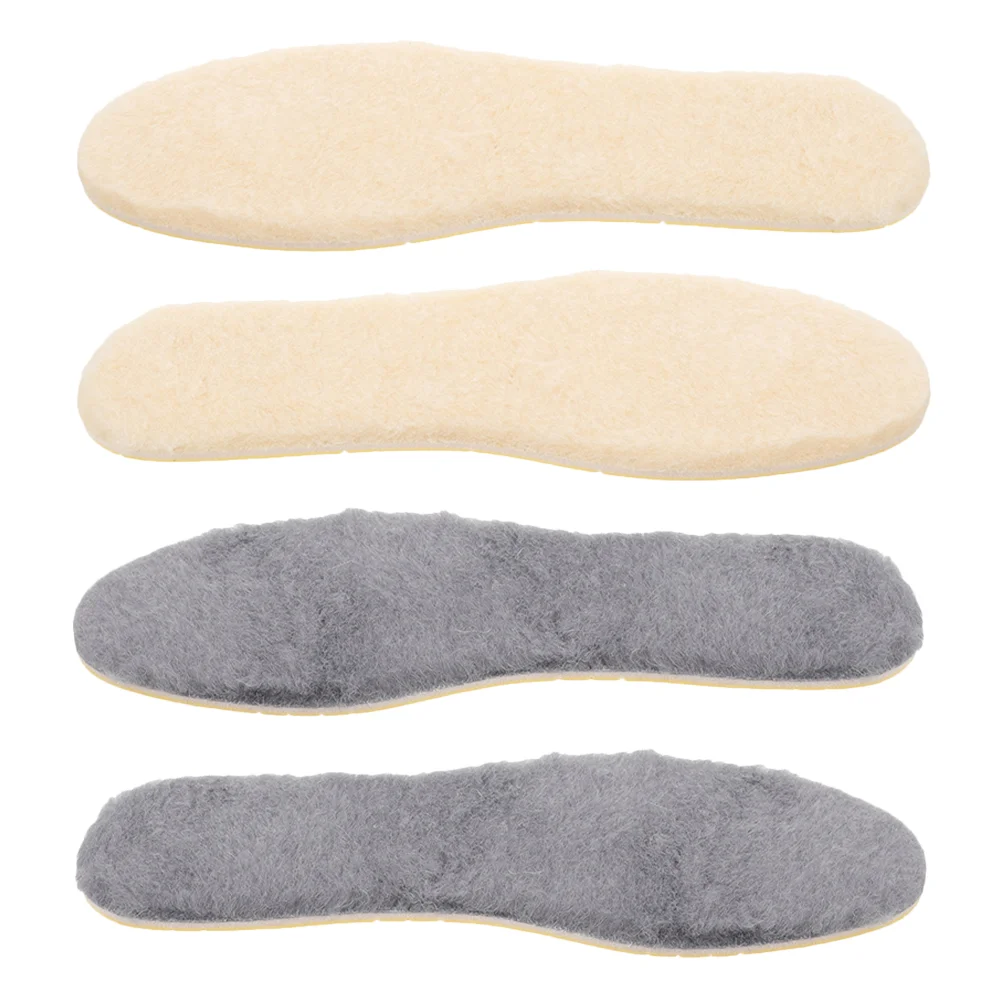 2 Pairs Boots for Women Wool Insole Winter Shoe Inserts Warming Insoles Casual Fwinter Supple Cushions Women's