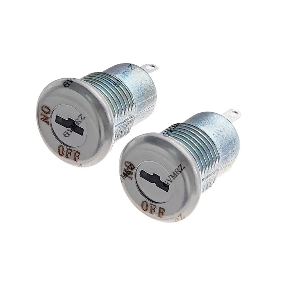 1PCS 12mm Zinc Alloy Electronic Key Switch ON OFF Lock Switch Security Power SwitchPhone Lock Tubular Terminals+2 Keys2 Position