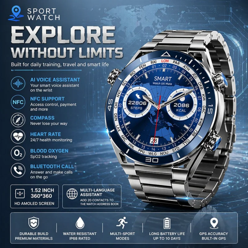 Outdoor Sport Day - GEJIAN Nuovo Smartwatch da esterno con