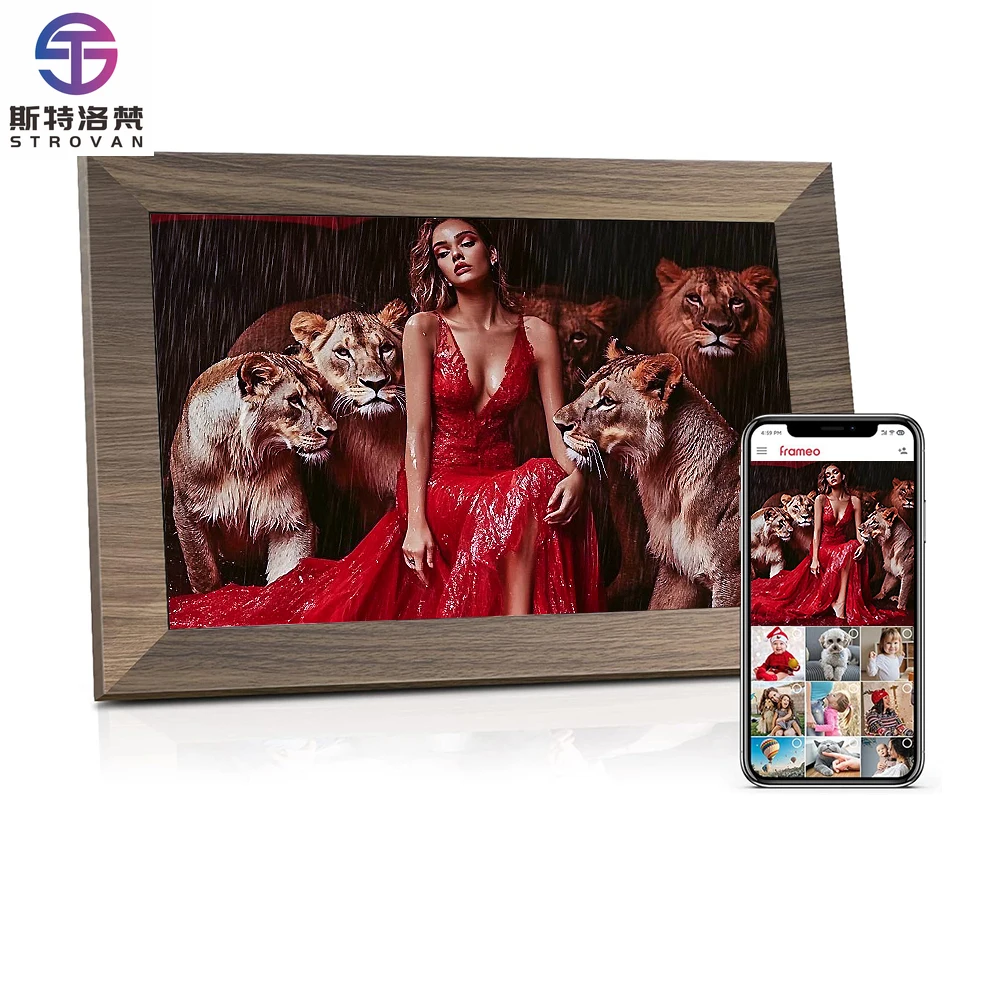 Smart  Frame WIFI Enabled APP Control TF Card Slot 10.1 Inches Digital Picture Frame Stylish Cloud-Enabled Home & Office