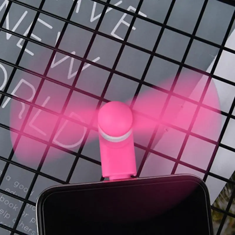 Type C Mini Phone Fan Portable MicroFan Mobile Phone Mini Fan Charging Treasure Cooling Fan USB Gadget Fans Tester