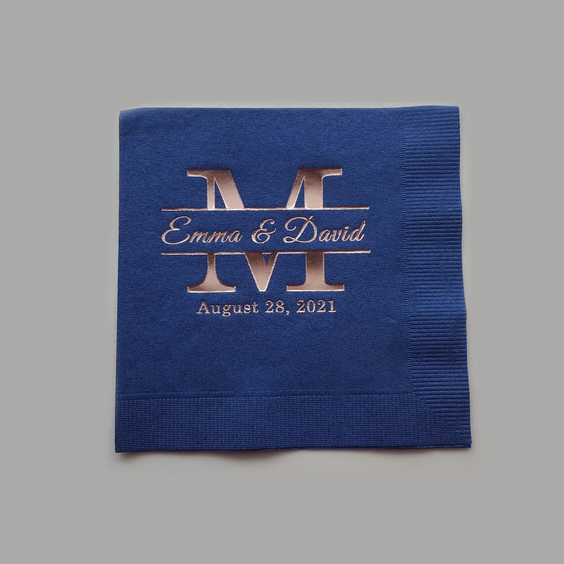 50pcs Monogram Cocktail Napkins, Personalized Beverage Napkins, Monogrammed Napkins For Wedding Reception, More Colors Available