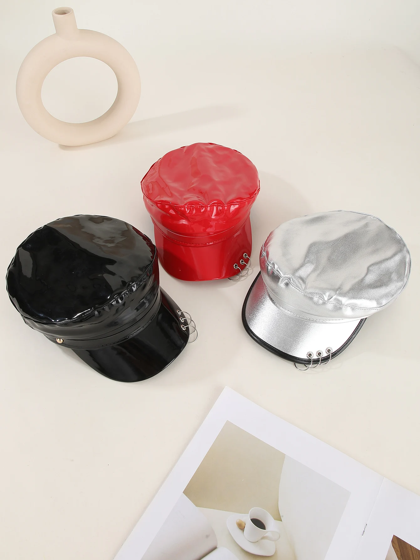 

1 solid color everything trend personality fashion simple brim beret suitable for going out and everyday wear hats