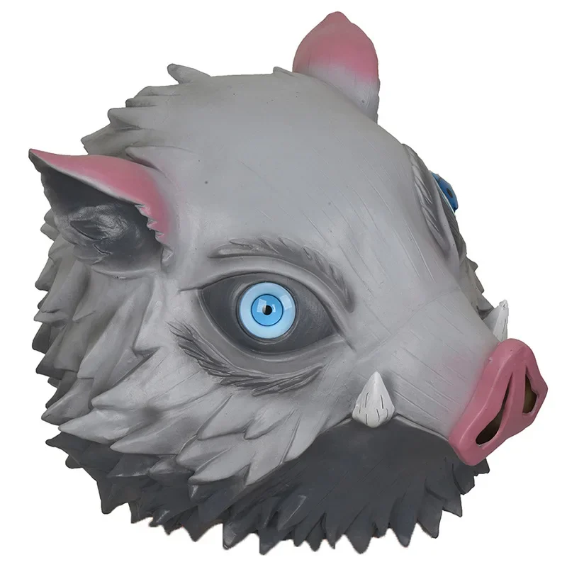Halloween   Hashibira Inosuke Cosplay Mask Pig Silicone Headgear Latex Pig's Head Masks Anime Cosplay Props Costume Accessory