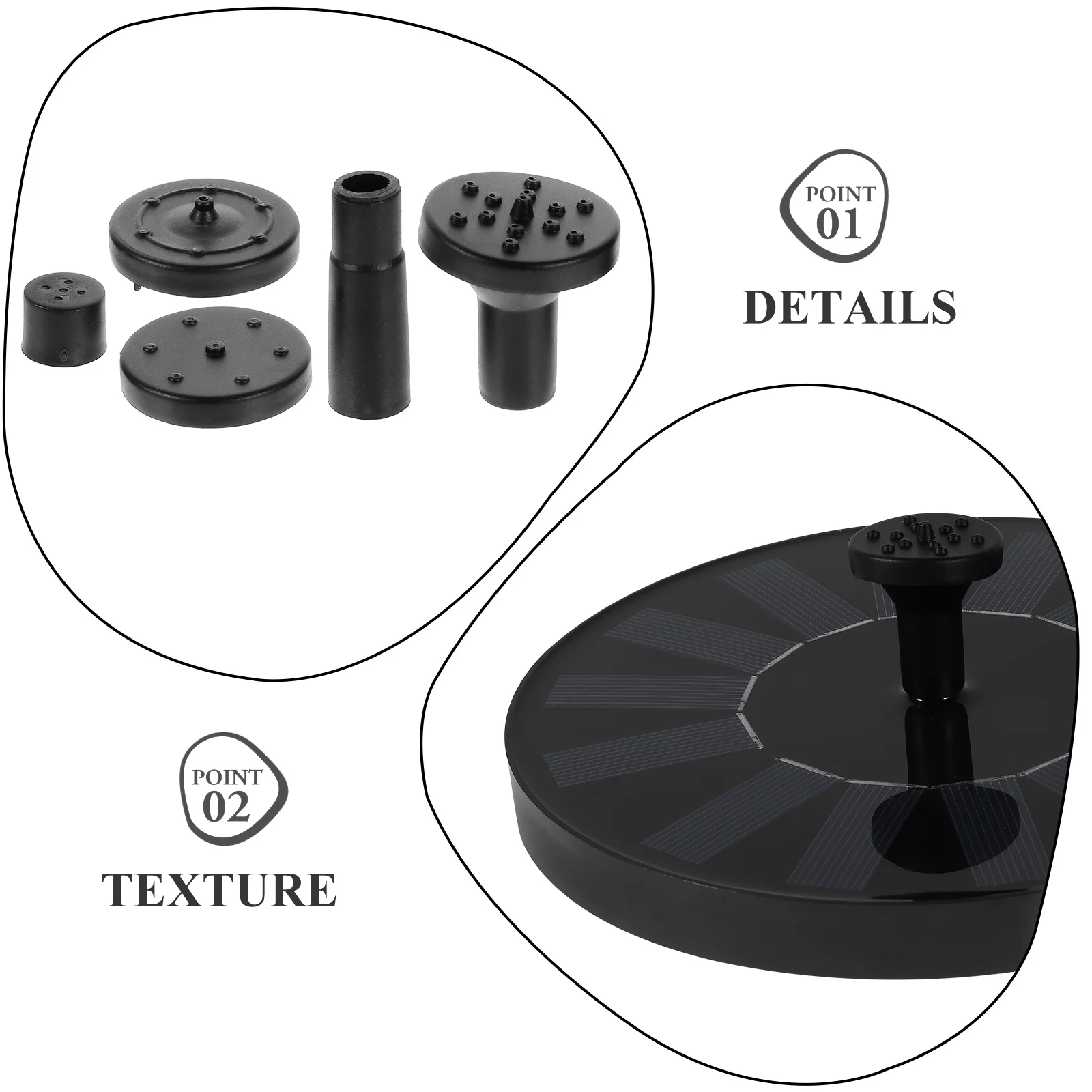 

1pc Solar Pool Fountain Pump 1.4W Energy Efficient Water Feature for Garden Pond Birdbath Outdoor Landscape Lighting 16x16x4.5cm