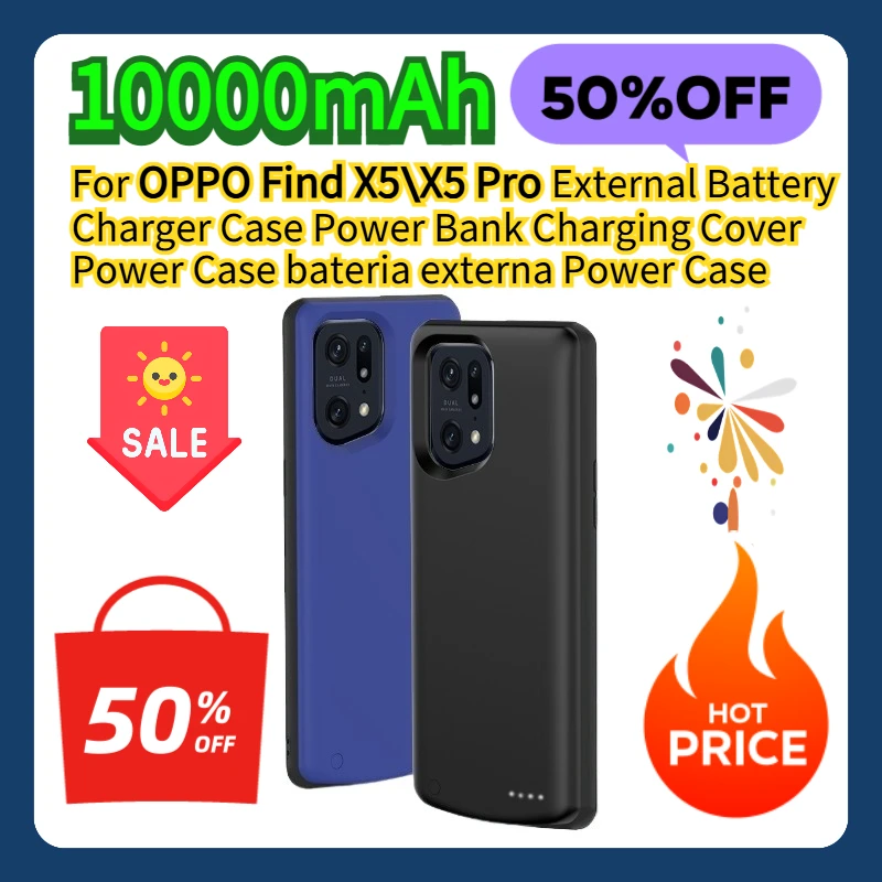 For OPPO Find X5\X5 Pro External Battery Charger Case Power Bank Charging Cover Power Case bateria externa Power Case 10000mAh #1