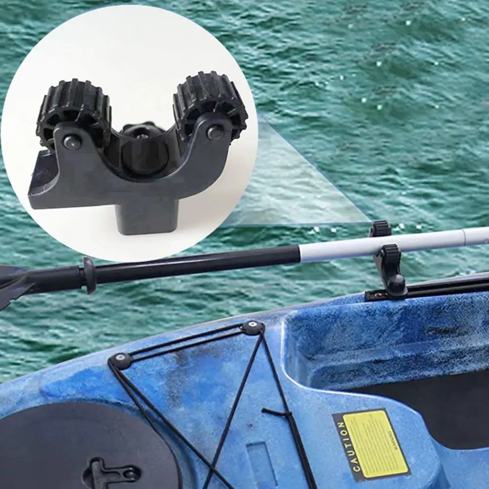 Black  Wear-resistant Canoe Kayak Track Bracket Anti-rust Paddle Bracket Easy Installation   Paddle Accessories