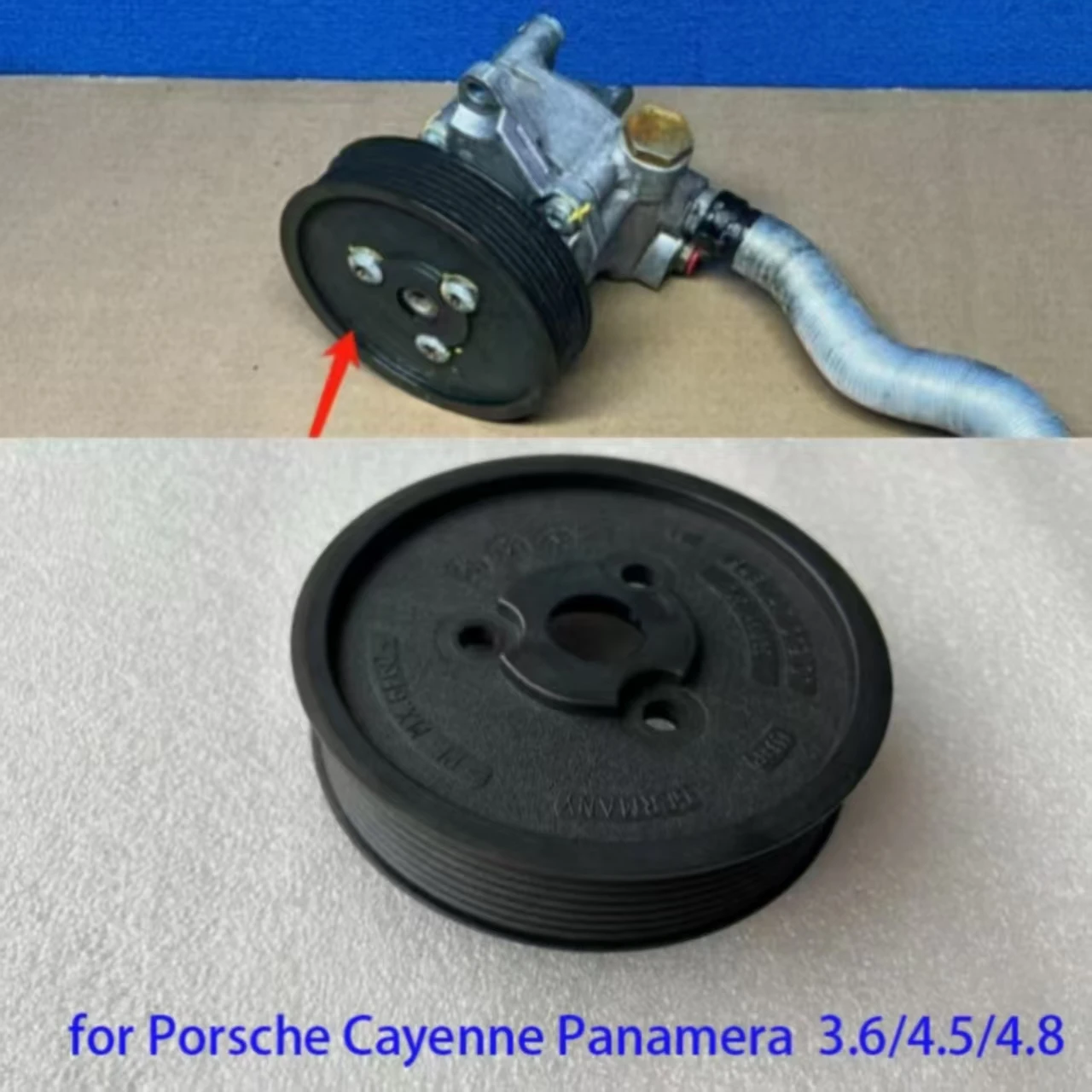 

Power assisted pump pulley suitable for Porsche Cayenne 957 958 2007-2017 Panamera 970 2010-2016 OEM 94814701901 95514701900